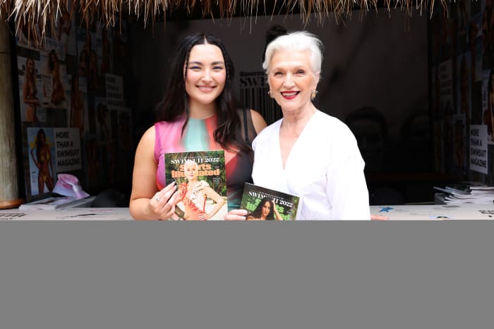 HOLLYWOOD, FLORIDA - MAY 21: Yumi Nu and Maye Musk attend the Swimsuit on Location event hosted by Sports Illustrated Swimsuit at Hard Rock Seminole on May 21, 2022 in Hollywood, Florida.
